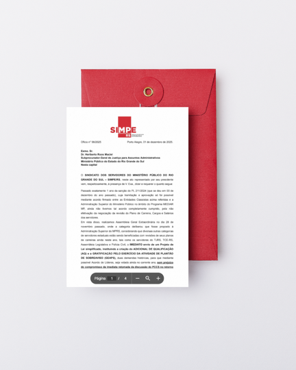 SIMPE-RS requer envio imediato de PL sobre Adicional de Qualificação e Gratificação de Plantão